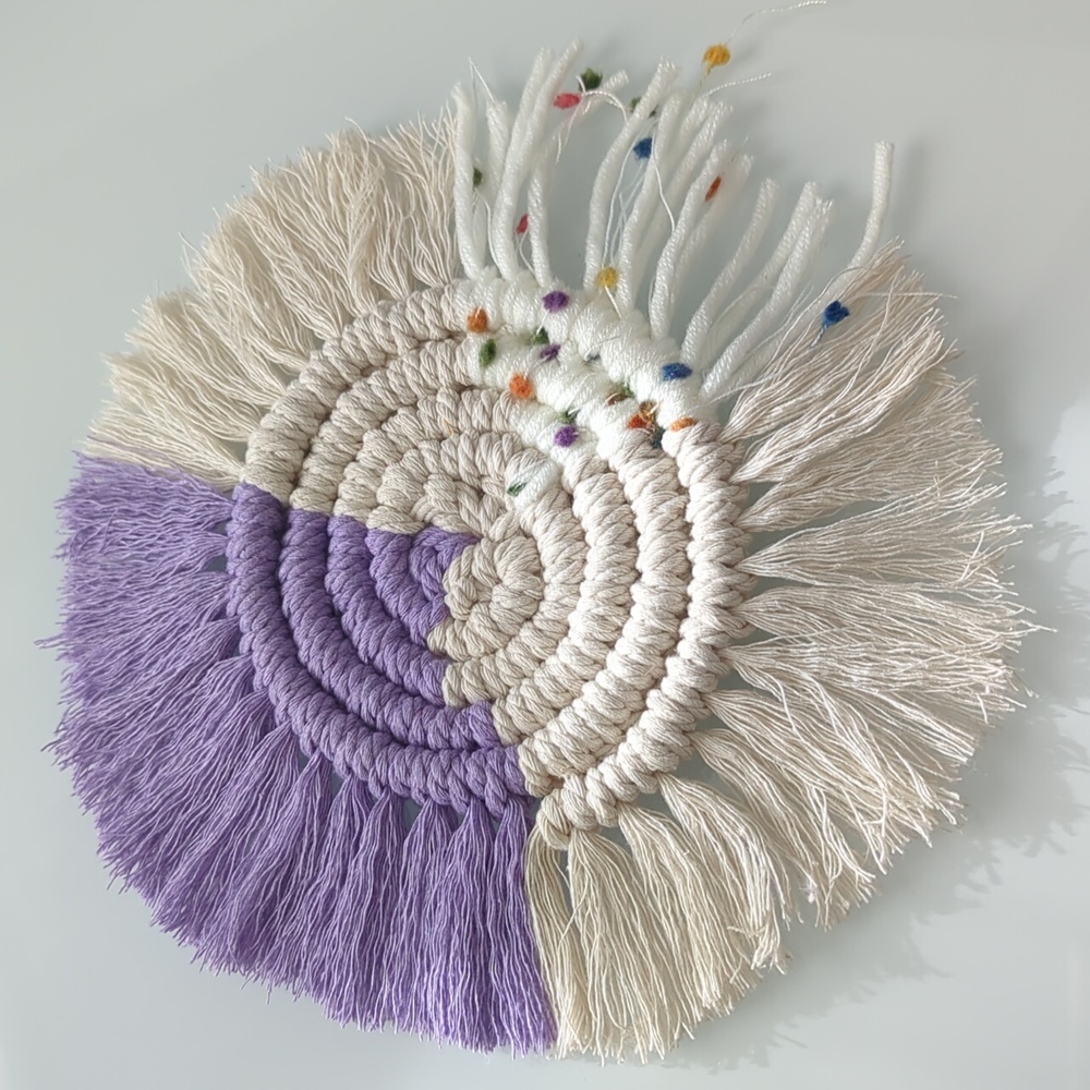 Handmade macrame coaster